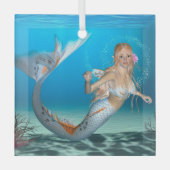 Lieve Zeemeermin Glas Ornament (Voorkant)