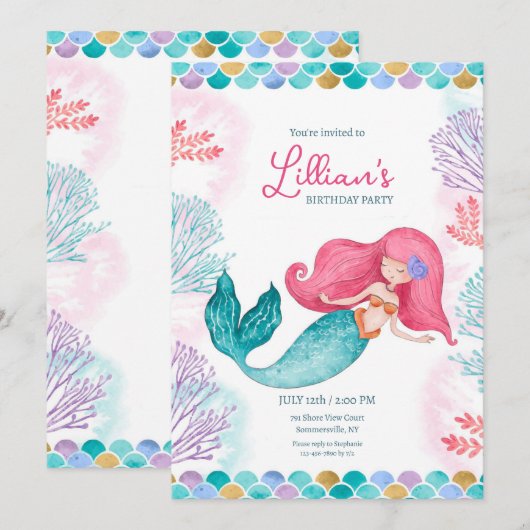 Lieve Zeemeermin Kaart (Voorkant / Achterkant)