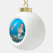 Lieve Zeemeermin Keramische Bal Ornament (Rechts)
