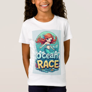 Lieve Zeemeermin Oceaan Race Kinderen Pret 🧜♀️ T-shirt