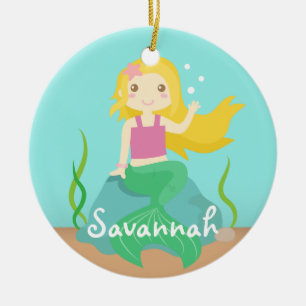 Lieve Zeemeermin uit de Oceaan, Voor Meisjes Keramisch Ornament