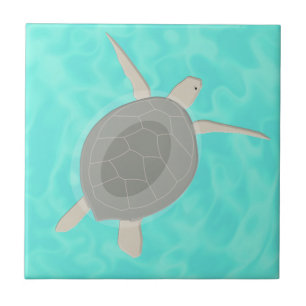 Lieve zeeschildpad in de oceaan tegeltje