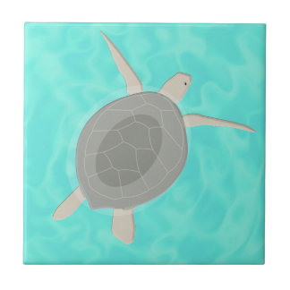 Lieve zeeschildpad in de oceaan tegeltje