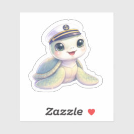 Lieve Zeeschildpad Kapitein Sticker