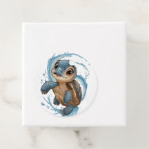 Lieve Zeeschildpad Kerstvakantie Aquarel