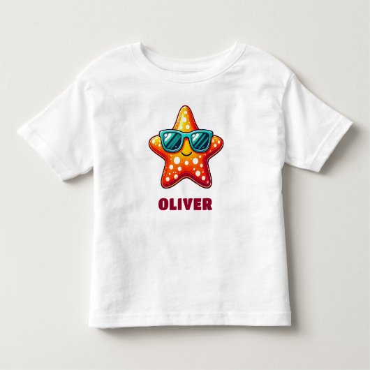 Lieve Zeester met Zonnebril Kinder Shirts (Voorkant)