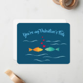 Lieve zeevisjes verliefd notitiekaartje (Voorkant / Achterkant in situ)