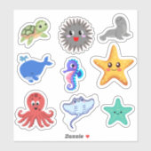 Lieve Zeewezens - Stickerblad - Groot Sticker (Vel)