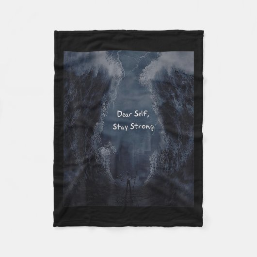 Lieve zelf, blijf sterk fleece deken (Voorkant)
