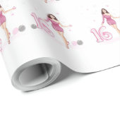 Lieve zestien, gelukkige zestiende verjaardag, cadeaupapier (Rol Hoek)