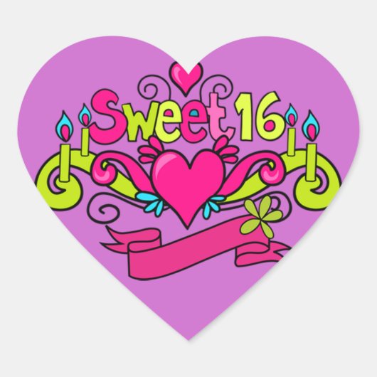 lieve zestien hart sticker (Voorkant)
