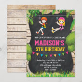 Lieve zip line uitnodiging (Voorkant / Achterkant)