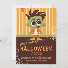 Lieve Zombie Halloween-feest Spookachtige kinderfe Kaart