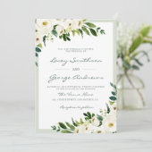 Lieve zomer Witte florale bruiloft Kaart (Staand voorkant)