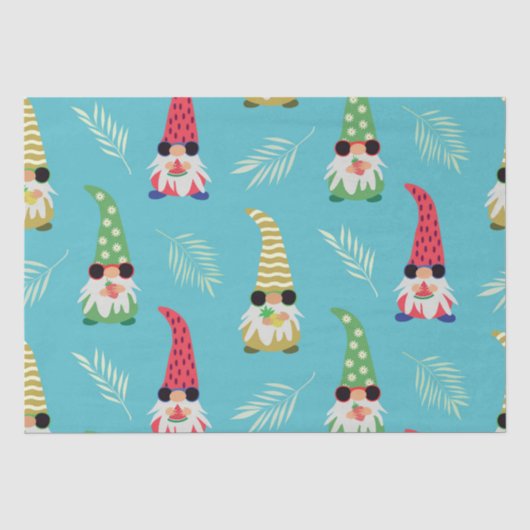 Lieve zomerkabouters met fruitpatroon tissuepapier (Voorkant)