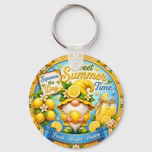 Lieve zomertijdkabouter sleutelhanger (Achterkant)