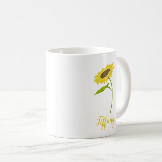 Lieve zonnebloem koffiemok (Voorkant rechts)