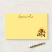 Lieve zonnebloem post-it® notes (Op bureau)