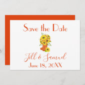 Lieve zonnebloem save the date (Voorkant / Achterkant)