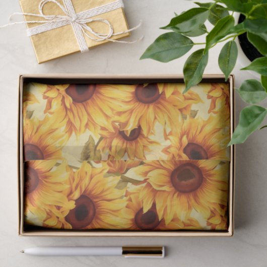 Lieve zonnebloemen tissuepapier (Geschenk)