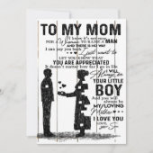 Lieve zoon voor mijn moeder cadeau | Leuk familieg Feestdagenkaart (Voorkant)