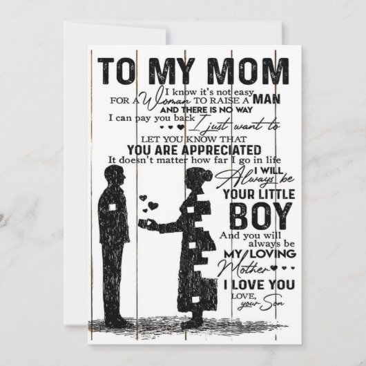 Lieve zoon voor mijn moeder cadeau | Leuk familieg Feestdagenkaart (Voorkant)