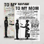 Lieve zoon voor mijn moeder cadeau | Leuk familieg Feestdagenkaart (Voorkant / Achterkant)