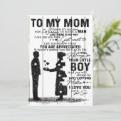 Lieve zoon voor mijn moeder cadeau | Leuk familieg Feestdagenkaart (Staand voorkant)