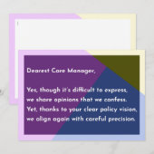 Lieve zorgmanager bedankkaart (Voorkant / Achterkant)