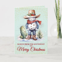 Lieve Zuidwestelijke Dessert Sneeuwman Kerstkaart