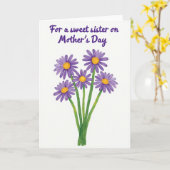Lieve Zus Moederdag Bloemkaart Kaart (Gele Bloem)