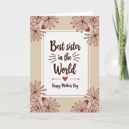 Lieve Zus Moederdag kaart (Voorkant)