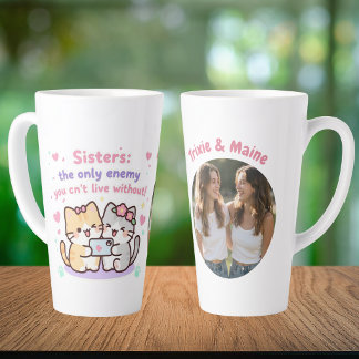 Lieve Zusters Eenvoudige Moderne Quotes Foto Naam Latte Mok