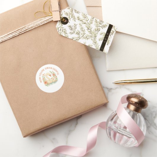 Lieve Zwaan Moeder Moederdag Ronde Sticker (Geschenken)