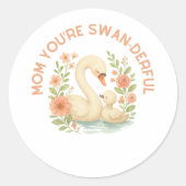 Lieve Zwaan Moeder Moederdag Ronde Sticker (Voorkant)