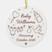 Lieve zwangerschapsaankondiging keramisch ornament (Voorkant)