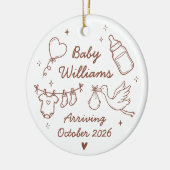 Lieve zwangerschapsaankondiging keramisch ornament (Links)