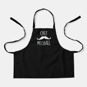Lieve zwart-wit gepersonaliseerde chef-kok schort (Voorkant)