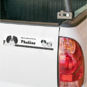 Lieve zwart-witte Phalène-hondeneigenaar Bumpersticker (Op Truck)