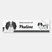 Lieve zwart-witte Phalène-hondeneigenaar Bumpersticker (Voorkant)