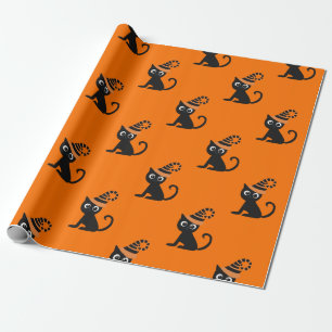 Lieve Zwarte Heks Kat Kinderen Halloween Cadeau Cadeaupapier