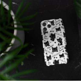 Lieve Zwarte Kat Halloween Patroon voor Kat Liefhe iPhone 16 Pro Max Hoesje