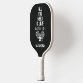 Lieve Zwarte Typografie Modern Pickleball Paddle (Links)