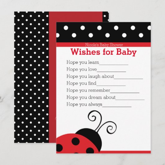 Lieveboer Rooie Stip Wensen voor Baby Shower Kaart (Voorkant / Achterkant)