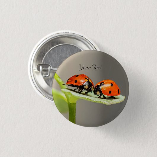 Lieveboeren Lieveheersbeestjes Pinback Knop Ronde Button 3,2 Cm (Voorkant /achterkant)