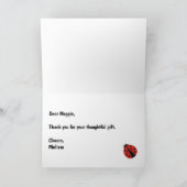 Lievebood verjaardag bedankbrief kaart (Binnen)