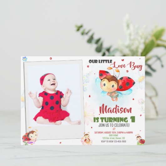 Lieveboompje 1e verjaardagsuitnodiging Zomerfeest Kaart (Staand voorkant)