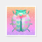 Lieveboompje mooie harten leuk glitters servet (Voorkant)