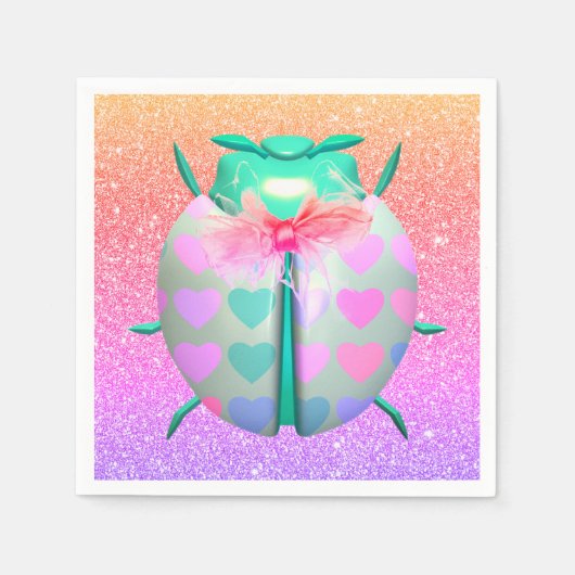 Lieveboompje mooie harten leuk glitters servet (Voorkant)