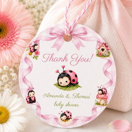 Lievebug meisje baby shower dank je bedankjes labels